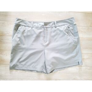 Magellan Outdoor 1X  Shorts Women's  Gray Fishing No Drawstring Button Zip Pckts